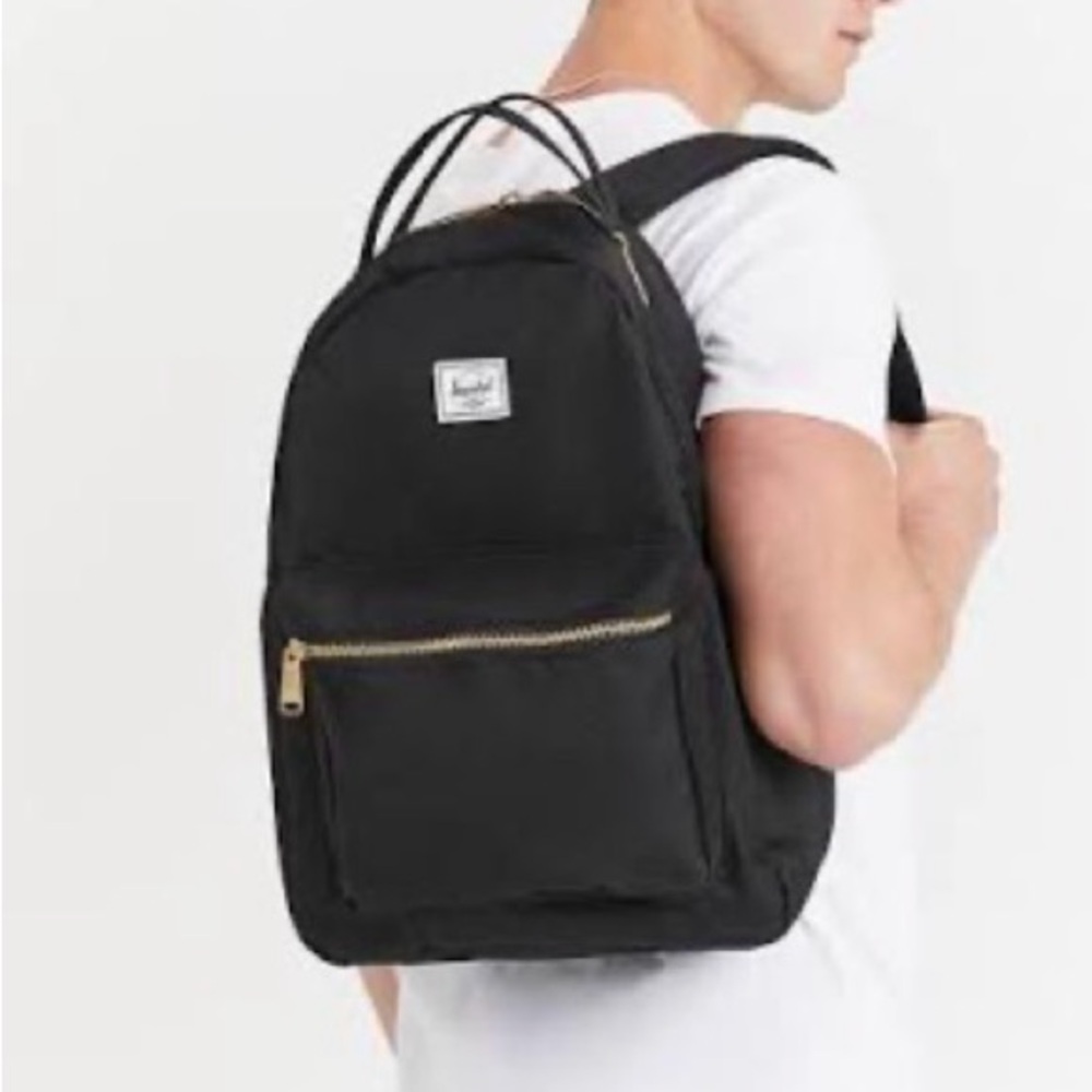 Herschel Supply Small Nova Backpack in Black and Gold Zippers